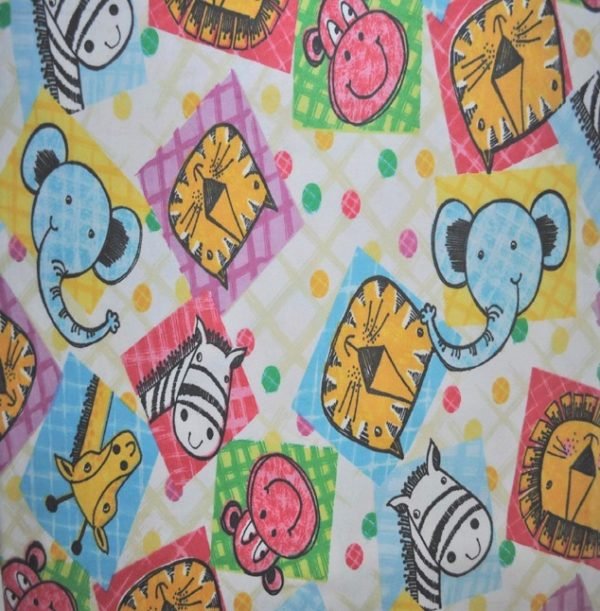 Animal Blocks Flannel Fabric (BTY)