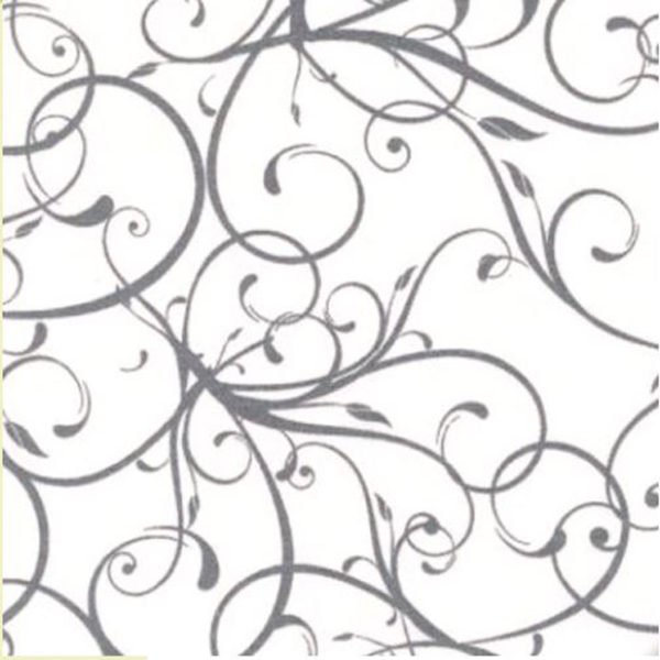 Cotton Fabric (Gray) Swirls (BTY)