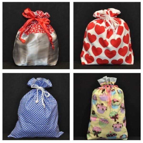 Assorted Fabric Gift Bag Set of 4