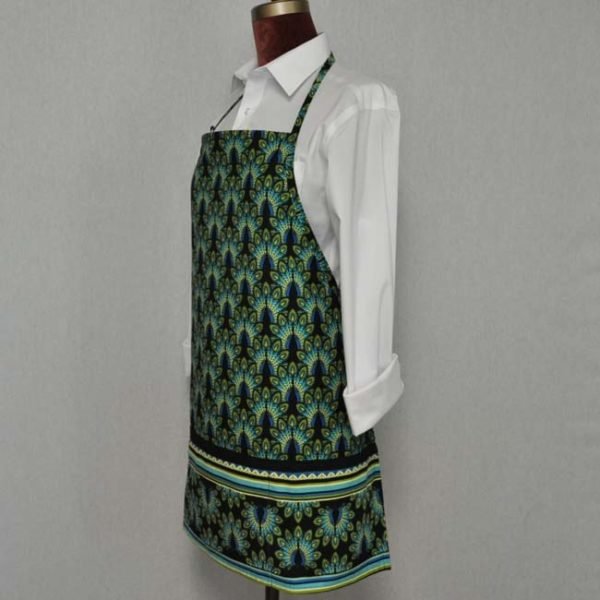 Adult Pretty Peacock Bib Apron - Image 2