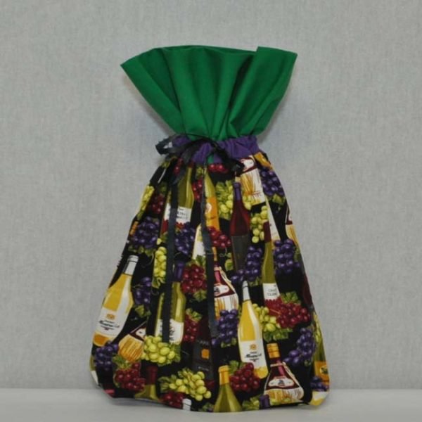 Wine Bottles Fabric Gift Bag Set of 2
