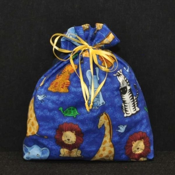 Zoo Animals Fabric Gift Bag Set of 2