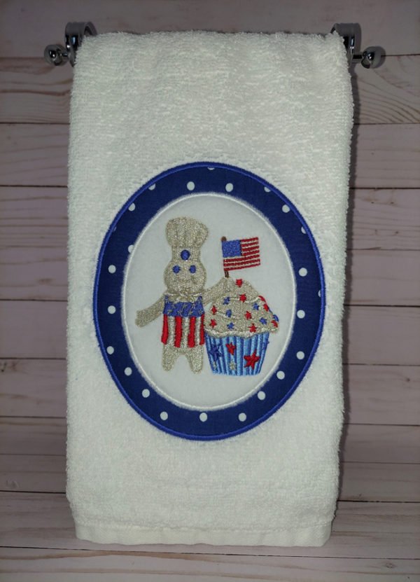 Independence Day Cupcake White Dish Towel