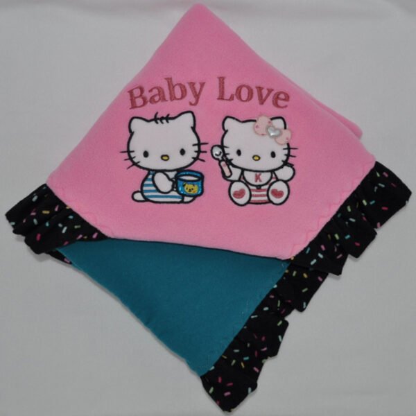 Fleece-Flannel Baby Blanket Dear Daniel & Hello Kitty (Baby Love) - Image 2