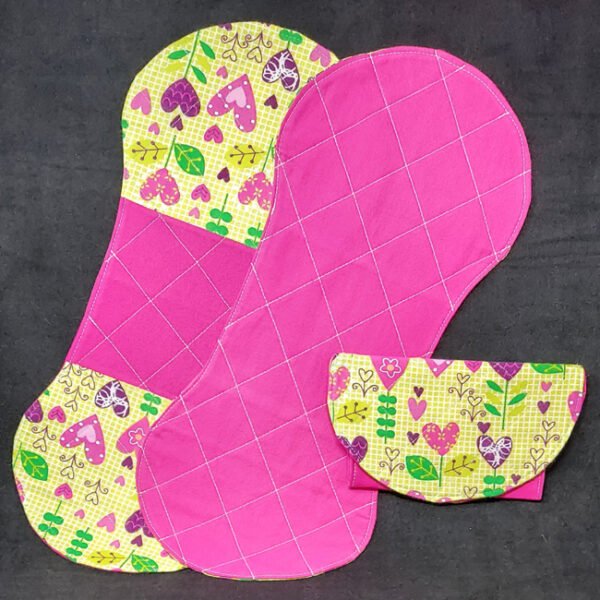 Floral Hearts Baby Burp Cloths