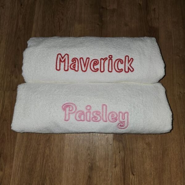 Kids Personalized Name Embroidered Towel