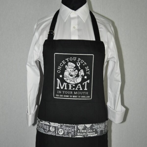 Adult Meat In Your Mouth Embroidered Bib Apron