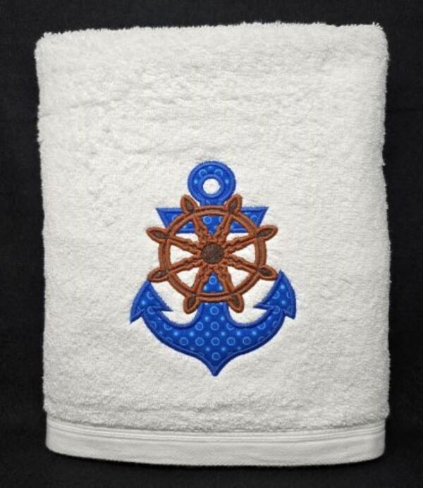 Applique Anchor - Personalized Kids Hooded Bath Towel - Image 2