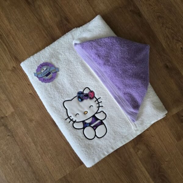 Applique Hello Kitty Bikini – Personalized Kids Hooded Bath Towel