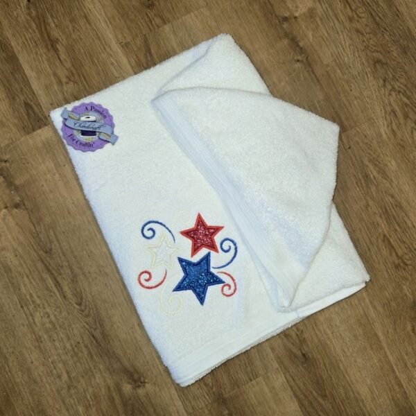 Applique Glitter Stars – Personalized Kids Hooded Bath Towel