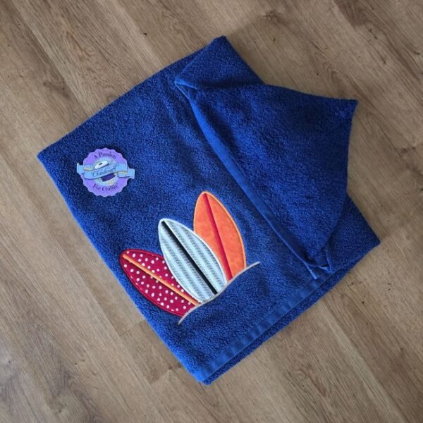 Applique Surfboards - Personalized Kids Hooded Bath Towel