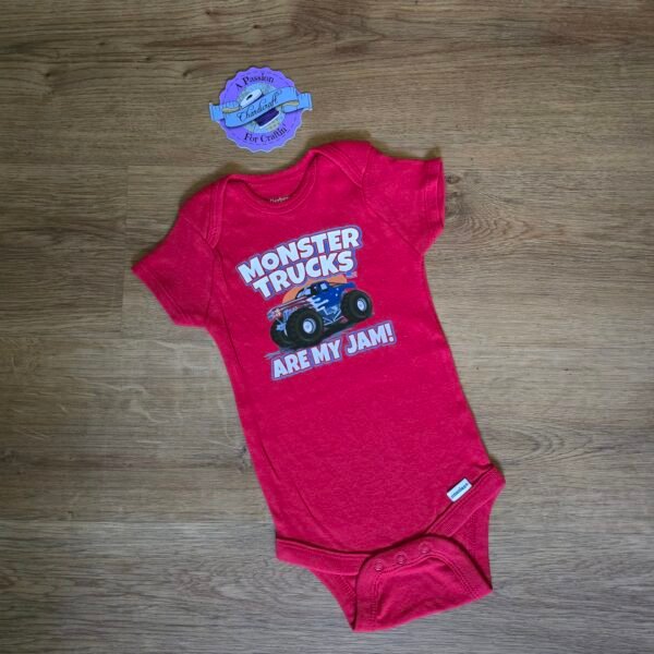 "Monster Trucks Are My Jam" Infant Body Suit/Onesie