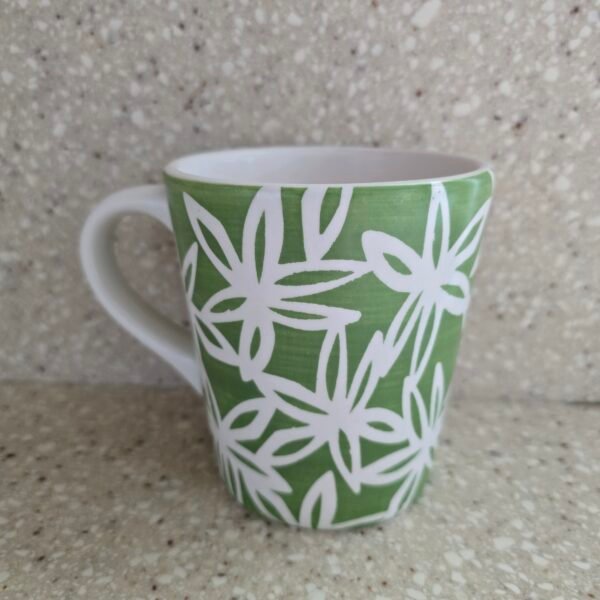 Starbucks 2008 Green & White Floral Coffee Cup - Image 2
