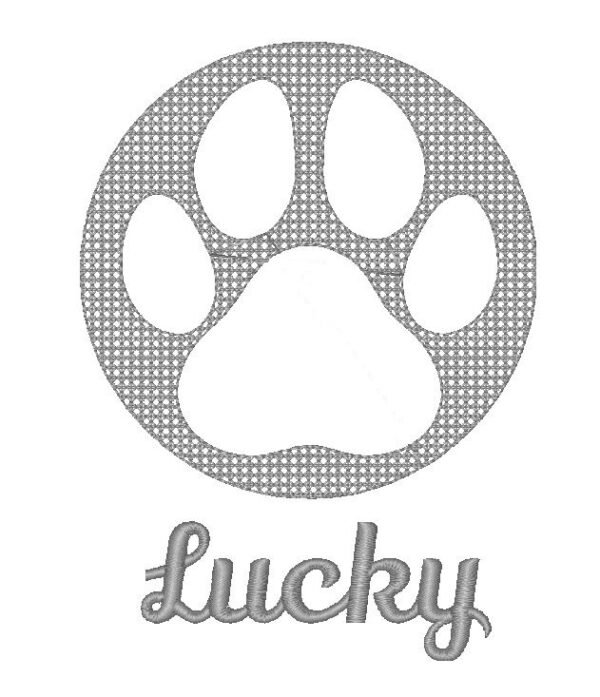 Personalized Pet Embroidered Towel Embossed Paw Design