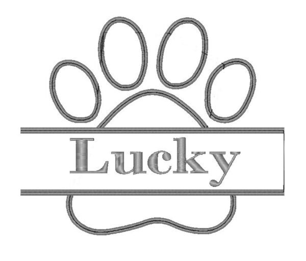 Personalized Pet Embroidered Towel Split Paw Design - Image 2