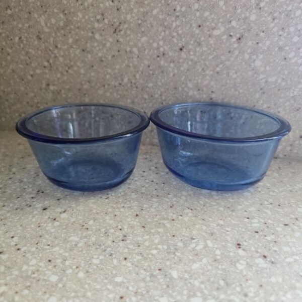 Anchor Hocking Oval Cobalt Blue Custard Cups Set of 2