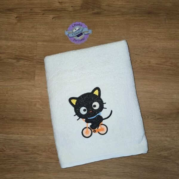 Applique Chococat Bike – Personalized Kids Hooded Bath Towel