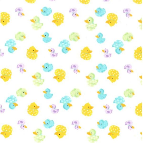 Pastel Rubber Ducks Flannel Fabric (BTY)