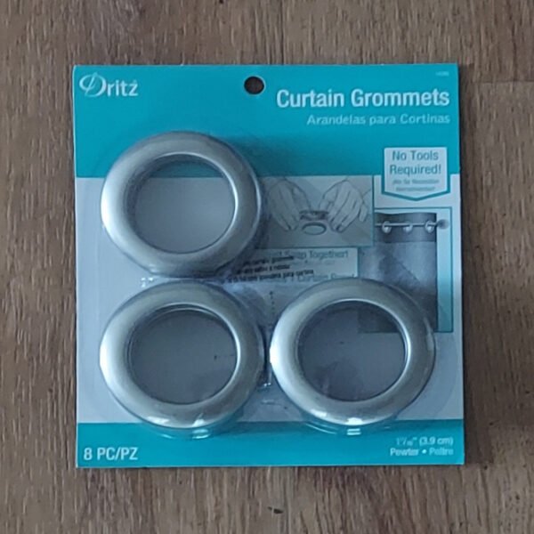 Dritz Curtain Grommets 8 Pack Pewter 1 - 9/16''