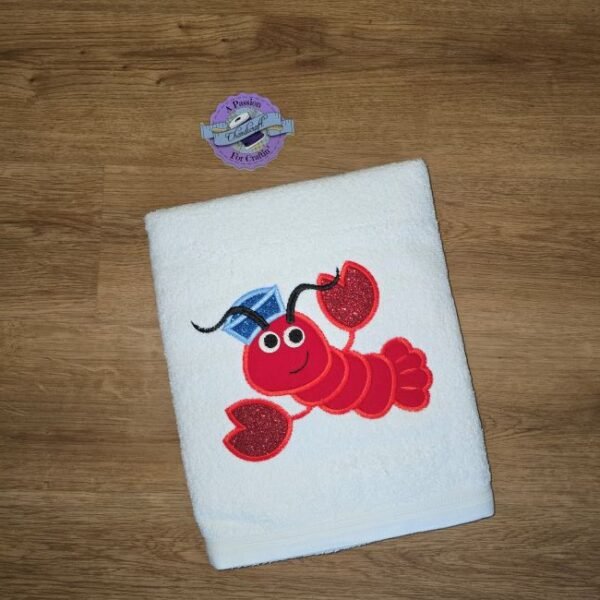 Applique Sailor Lobster - Personalized Kids Hooded Bath Towel