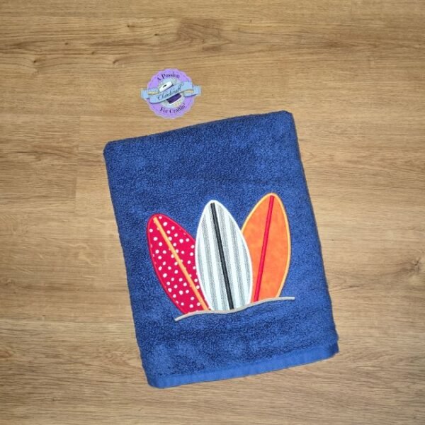 Applique Surfboards - Personalized Kids Hooded Bath Towel
