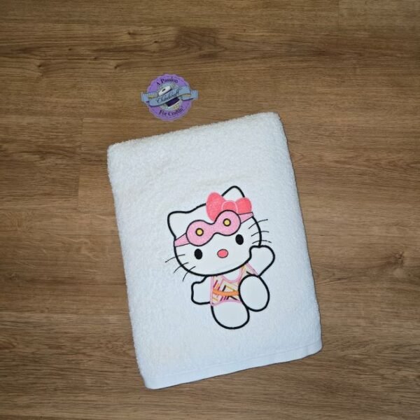 Applique Hello Kitty Wave – Personalized Kids Hooded Bath Towel