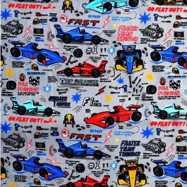 Top Driver Racecar Cotton Fabric (BTY)