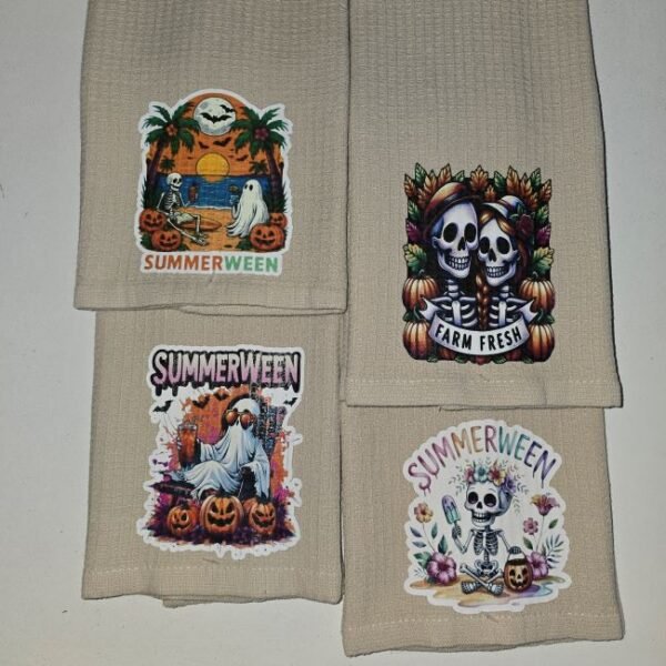 Summerween Set of 4 Tan Terry Cloth Dish Towels