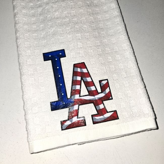 LA Dodgers Patriotic Logo Terry Cloth Dish Towel - Image 2