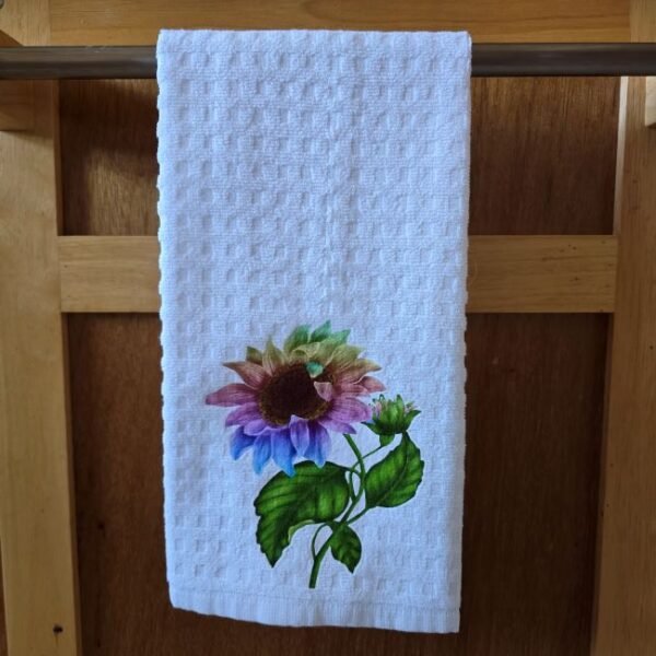 Rainbow Sunflower Terry Cloth Dish Towel