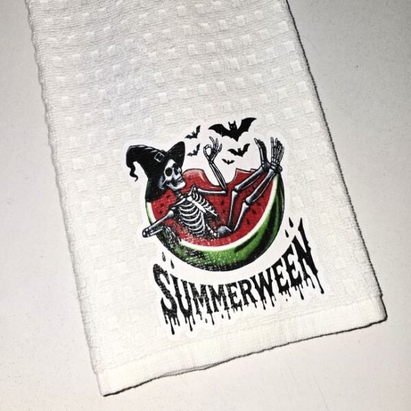 Summerween Watermelon Skeleton Terry Cloth Dish Towel - Image 2