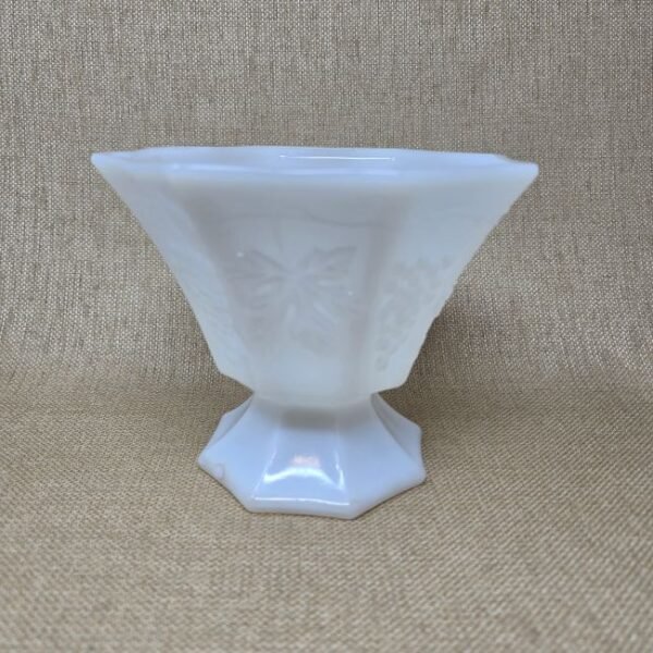 Vintage Anchor Hocking Harvest Grape White Milk Glass Compote