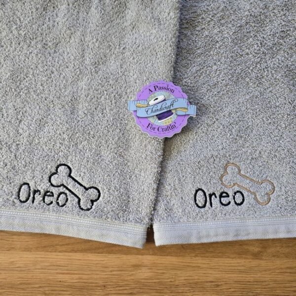 Personalized Embroidered Pet Bath Towels For Dogs (Dog Bone)