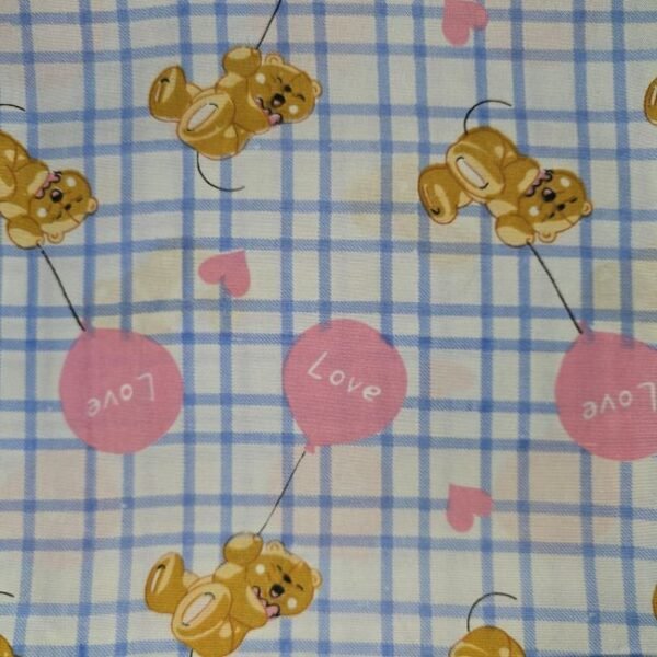 Love Balloon Teddy Bears Cotton Fabric (BTY)