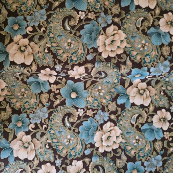 Brown Glitter Paisley Cotton Fabric (OOP)